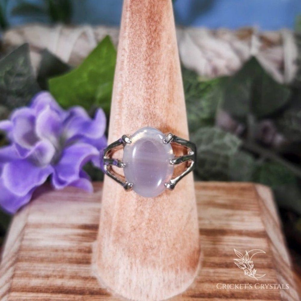 White Agate Crystal Statement Ring #05